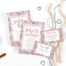 Baby Pink and Silver Snowflakes Baby Shower