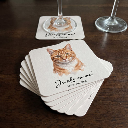 Coasters (Square) UGC 2: the personalized paper coaster with Nutmeg's portrait