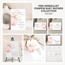 Pink Minimalist Pumpkin Baby Shower Collection
