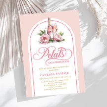 Petals and Prosecco Bridal Shower Invitations 215S