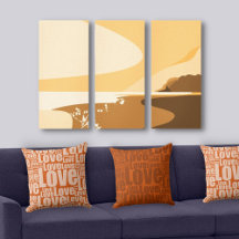 Orange Sunset Seascape Meet Pillows