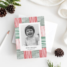 Red and Green Watercolor Stripe Holiday