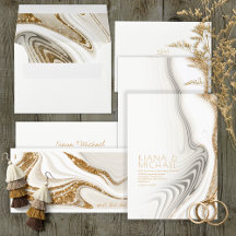 Abstract Glitter Strata Wedding Ivory