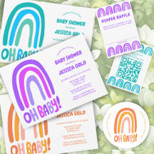 OH BABY Cute Colorful Rainbow Shower Sprinkle Set