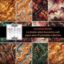 Autumnal Marble Textures Scrapbook & Craft Paper