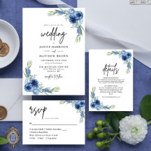 Lovely Dusty Blue Floral Wedding Collection