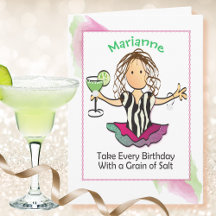 Funny Female Cartoon Birthday Cards With Drinks 