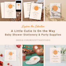 Modern Citrus A Cutie Is On The Way Baby Shower