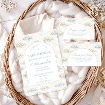 Soft Blue Dino Baby Shower Theme