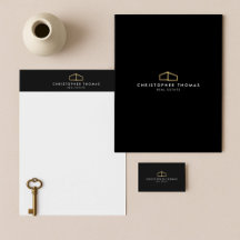 Modern Home Gold Logo Realtor Business Suite