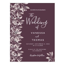 Cassis botanical wedding invitation suite