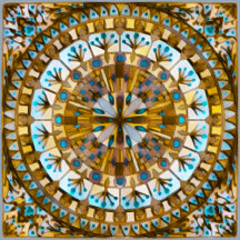 ma - MANDALA Tile - Boho Yellow Honey Mosaic