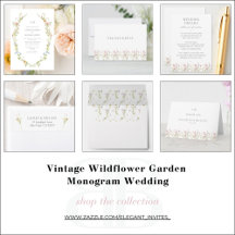 Vintage Wildflower Garden Monogram Wedding
