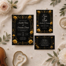 Elegant Gothic Gold Rose Wedding
