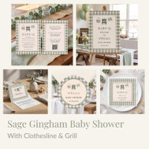 Baby Q Sage Gingham Clothesline Event Suite