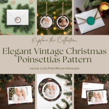 Elegant Vintage Christmas Poinsettias Pattern