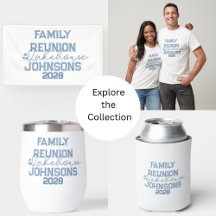 Lake house family reunion party minimal blue white