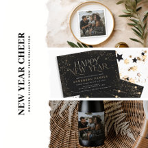 New year Photo elegant Art Deco typography modern 