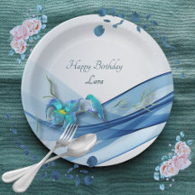 Blue wave and hummingbird 