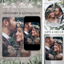 New Mr & Mrs • Newlyweds 1st Holiday Cards & Decor