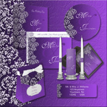 Damask Royal Purple Wedding Collection