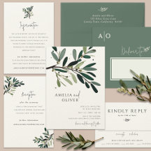 Olive Tree Branch | Wedding Invitation Suite