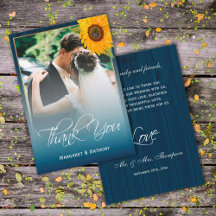 Sunflower Navy Blue Wood Rustic Wedding Suite
