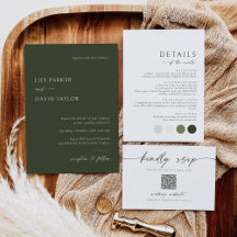 Simple Minimalist Wedding Invitation Suite