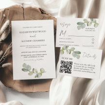 Minimal Eucalyptus Watercolor Wedding Collection
