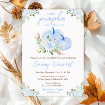 Blue Pumpkins Floral Baby Shower