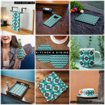 Green Abstract Navajo Style Pattern  