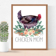 Chicken Mom Watercolor Designs