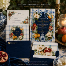 Autumn Chinoiserie - Pomegranate and Magnolia