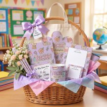 Purple Teacher Appreciation School Supply Pattern