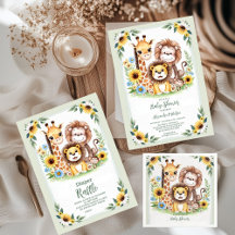 Tropical Jungle Safari Animals Baby Shower