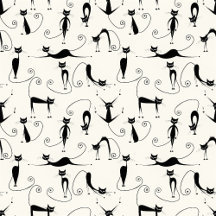 Cute Whimsical Playful Slinky Black Cats 