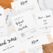 Modern Minimal Clean Typography Wedding Stationary