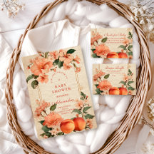Vintage Peach Garden Botanical Baby Shower