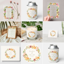 Earthy Autumn Floral Wedding Decor and Favors