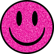 Pink Glitter Smile Face