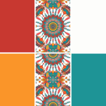 Colorful Mandala Tile   Floral Boho Design