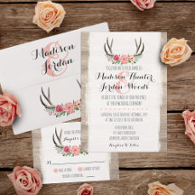 Floral Antlers Rustic Wedding Collection