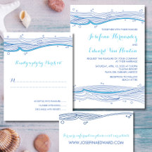 Beach Wedding Ocean Waves Invitations