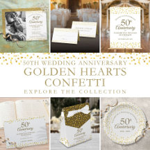 50th Wedding Anniversary Golden Hearts Collection