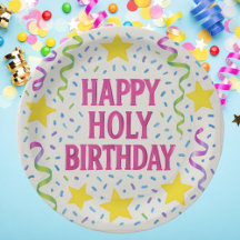 Happy Holy Birthday-Christian kids Party Plate