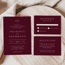 Deep Burgundy Elegant Classic Wedding Collection
