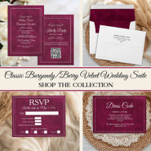 Classic Burgundy Berry Velvet Wedding Suite