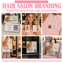 Blush Pink Script Logo Hair Salon Branding