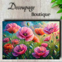 Elegant Floral Art Decoupage Tissue Paper