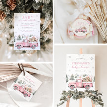 Baby It's Cold Outside Pink Woodland Baby Shower